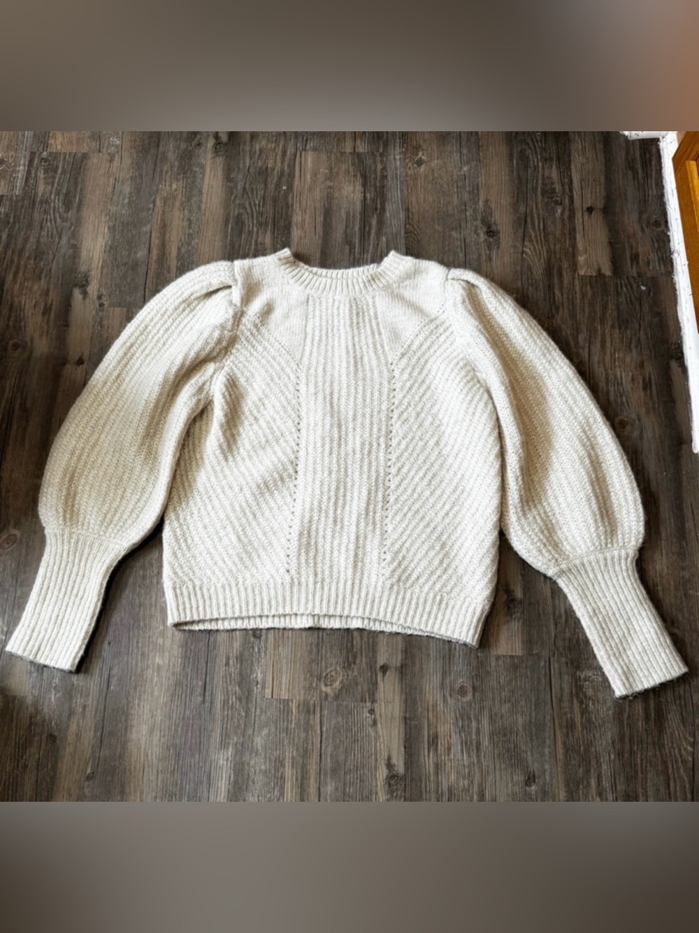 Vero Moda Cream Cable Knit Crew Neck Sweater
